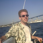 Sailing - me at the helm.JPG