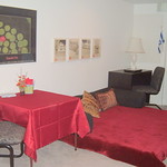 Double Bed with Breakfast Table