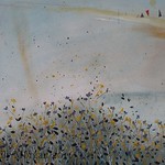 Salty Grasses and Rock Sea - Lavender - 56 x 41 cm