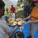 A trekking lunch is served