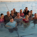 Peta Clancy and Helen Pynor, &lsquo;The Body is a Big Place&rsquo; video production photograph, Melbourne City Baths video shoot, Melbourne, January 2011. Photograph: Jessie Imam.