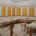 UK - South Shields - Dining area at Arbeia Roman Fort