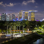 Gardens by The Bay and Marina Bay at Blue Hour