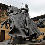 Alnwick Castle Home Of Ralph Percy The 12th Duke Of Northumberland, Sir Henry Percy (Hotspur) Statue, Alnwick, Northumberland, England.
