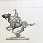 Continuation of a study by jmsw of a Sculpture by Frederic Sackrider Remington, American painter, Illustrator, Sculptor, and Writer. The sculpture is titled &ldquo;Trooper on the Plains.&rdquo; Stage 2, to be continued.