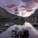 Sunset at the Hintersee in bavaria - 1624