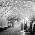 Hudson River Waterfront Walkway BW