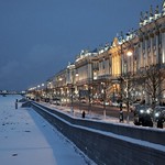 St Petersburg, RU - The Palace Quay and the Winter Palace