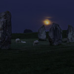 Blue Moon rising at Avebury
