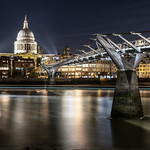 Millennium Bridge St. Paul&rsquo;s Cathedral and Light Trails