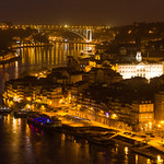 Ribeira and Rio Douro at night, Porto