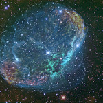 The Crescent Nebula NGC 6888 H-Alpha, OIII and SII "Hubble Palette"