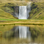 Skogafoss reflection