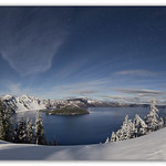 Crater Lake under the Stars and the Moon.