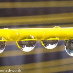DSCF6062.jpg water droplets on a line just after the rain. shot on my fuji hs 20 camera a telephoto shot with light room 4