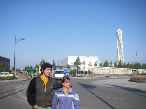 Andrew y yo con el Turning Torso detrás