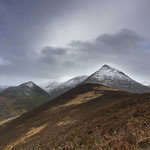 Snowy sky over the North Western Fells, Lake District National Park, Cumbria, UK
