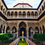 The Royal Alc&aacute;zar, Courtyard of the Maidens, Seville Spain