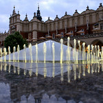 Cloth Hall and fountain, market square in Krakow, Poland