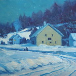Mark Tougias - "Shushan Winter Night" 9x12 oil