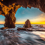 Malibu Sea Cave Sunset! Red & Orange Clouds Seascape Ocean Landscape Photos! High Resolution California Sunset Photos! Socal Stormy Skies El Matador Beach Sunset! Elliot McGucken High Res Fine Art Landscape & Nature Photography Scenic California Sunsets!