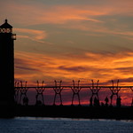 sunset at Grand Haven
