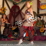 Tricia dancing with medieval weed wackers