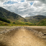 The once submerged long and dusty road.