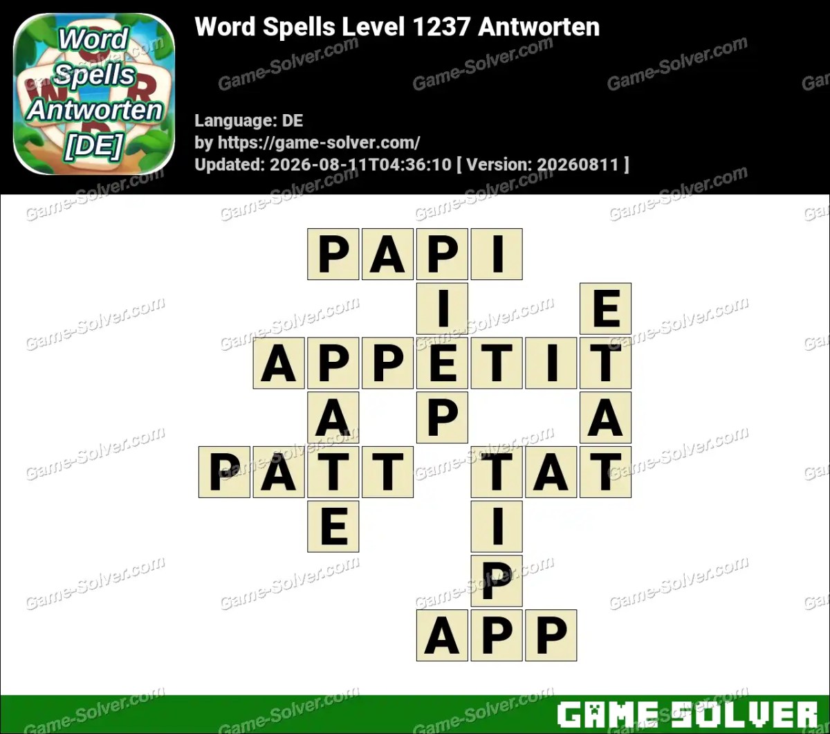 Word Spells: Wörter Spiele [DE] Level 1237 Antworten
