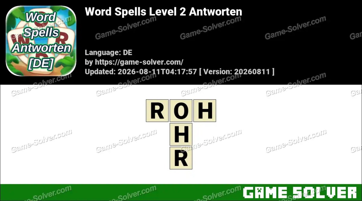 Word Spells: Wörter Spiele [DE] Level 2 Antworten