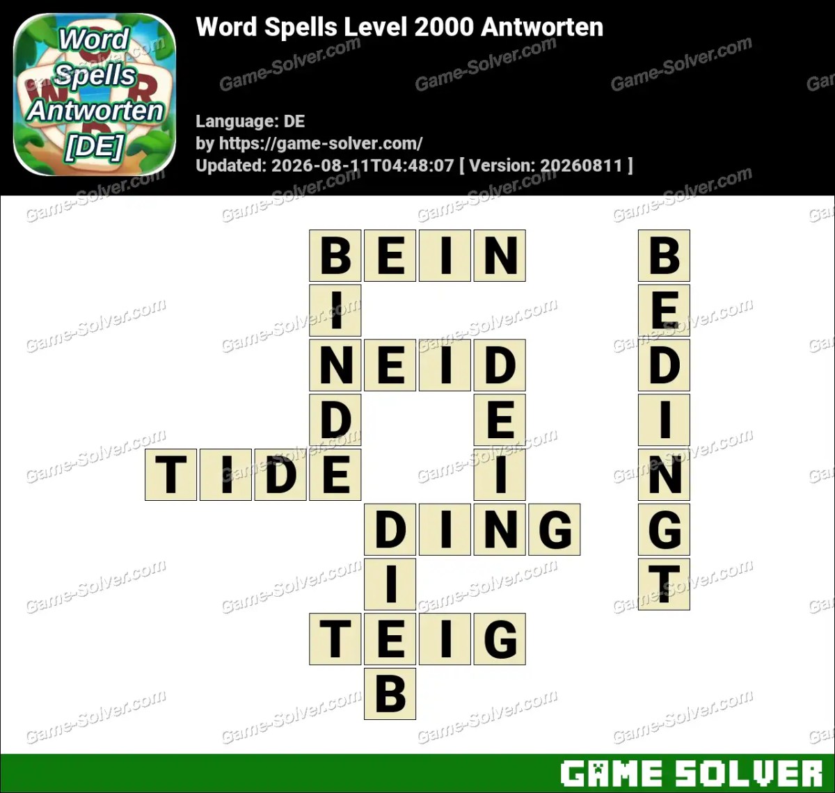 Word Spells: Wörter Spiele [DE] Level 2000 Antworten