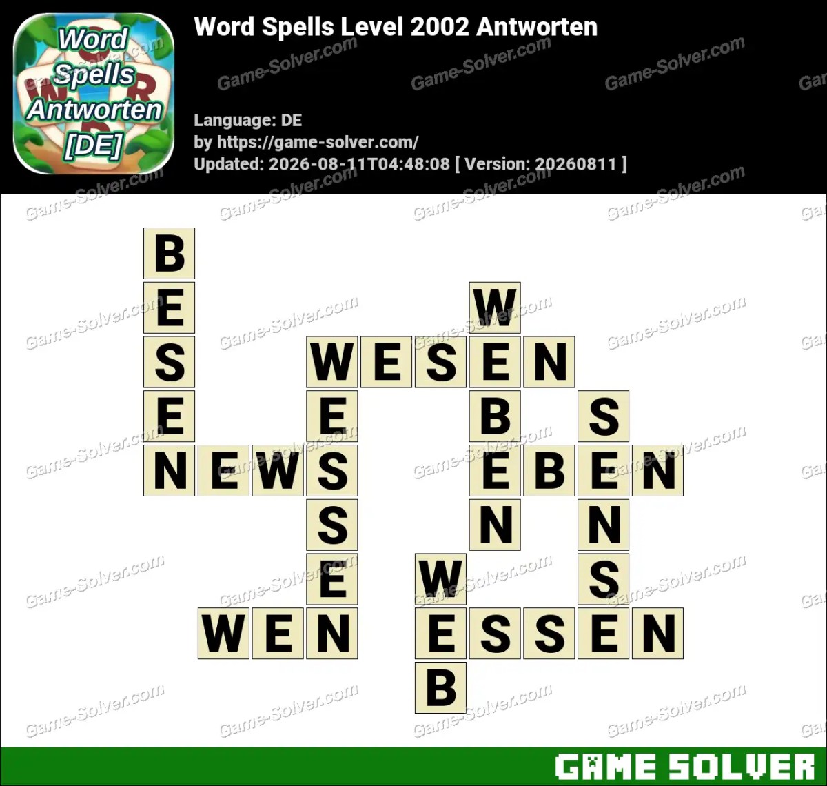 Word Spells: Wörter Spiele [DE] Level 2002 Antworten