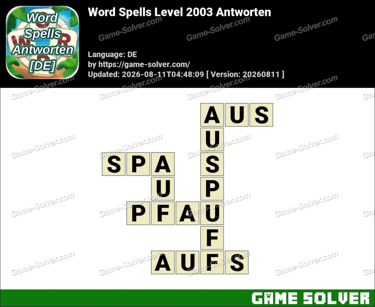 Word Spells: Wörter Spiele [DE] Level 2003 Antworten