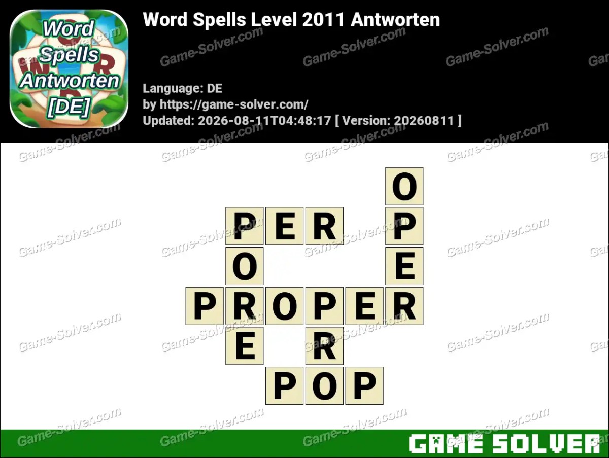 Word Spells: Wörter Spiele [DE] Level 2011 Antworten
