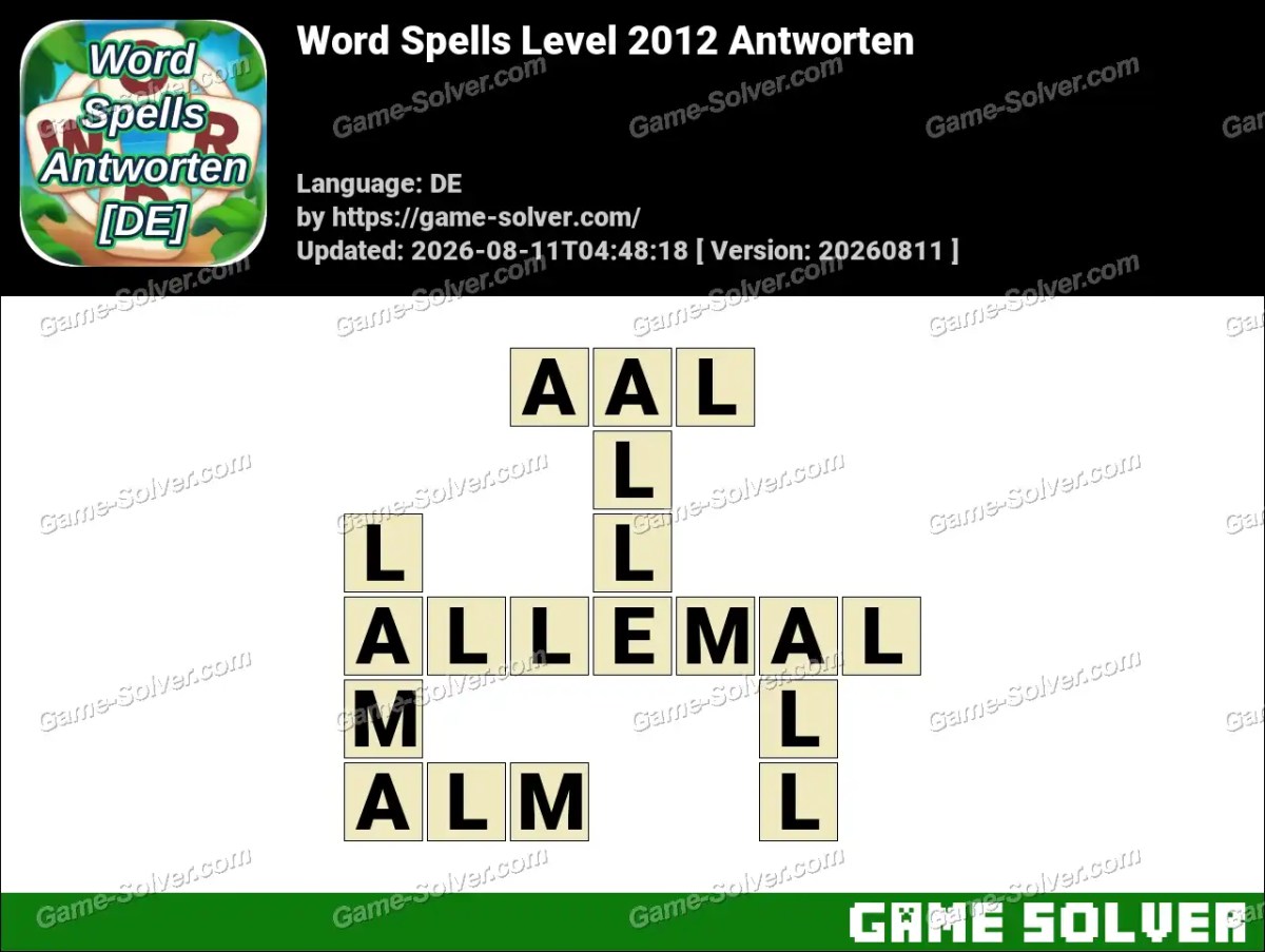Word Spells: Wörter Spiele [DE] Level 2012 Antworten