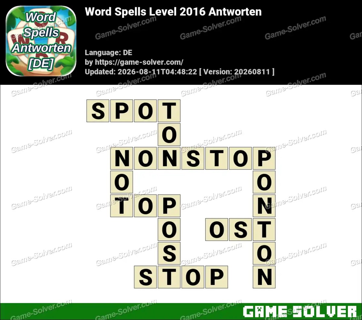Word Spells: Wörter Spiele [DE] Level 2016 Antworten