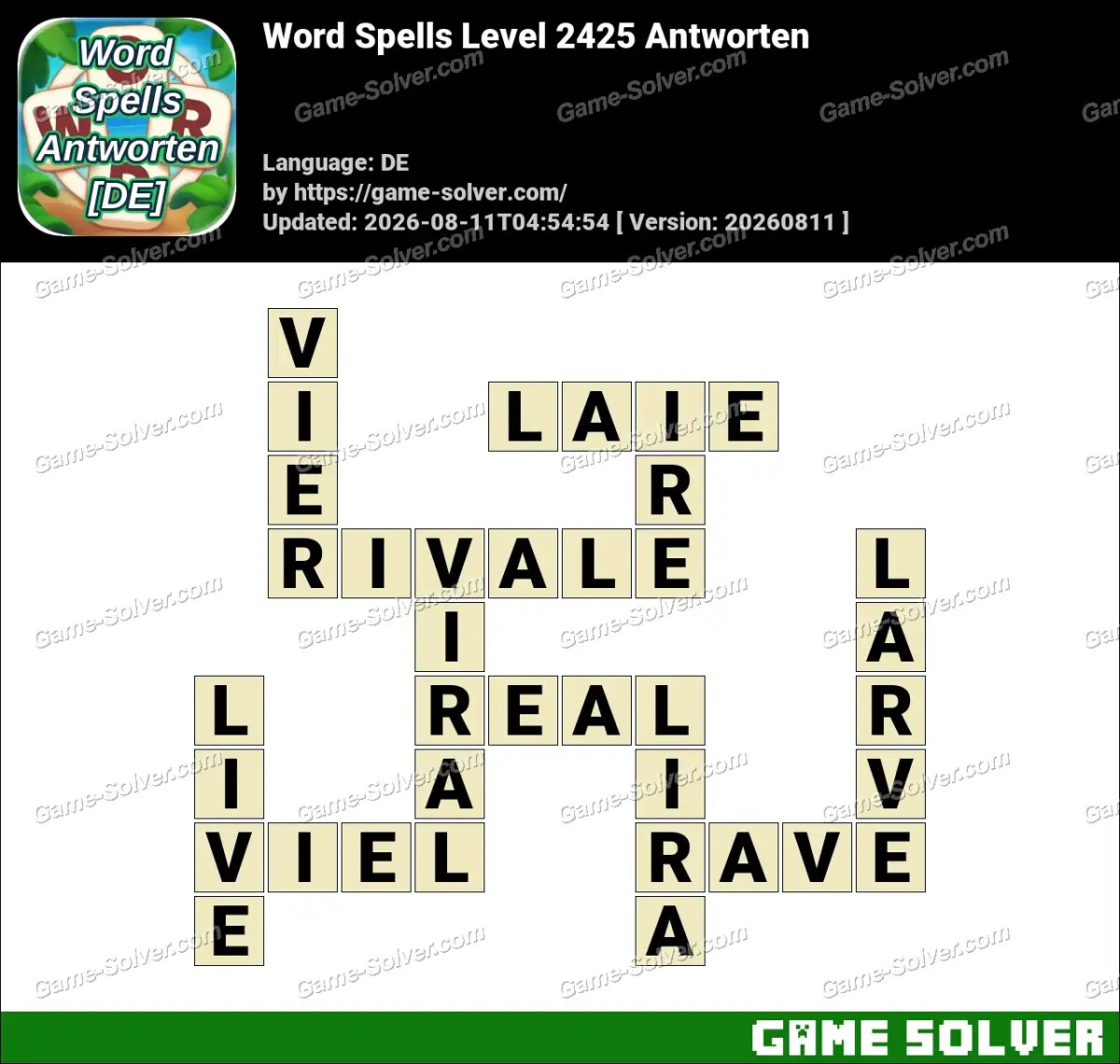 Word Spells: Wörter Spiele [DE] Level 2425 Antworten