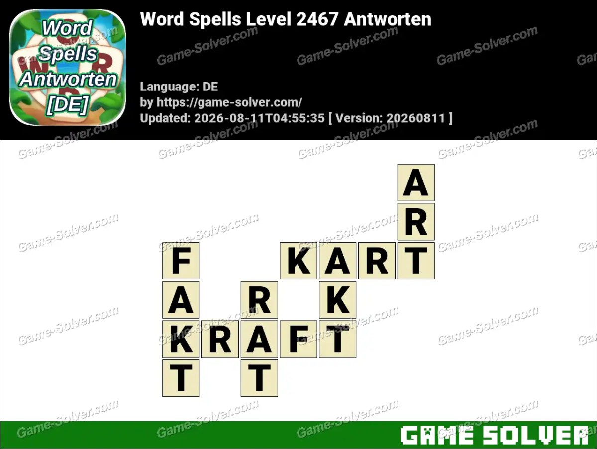 Word Spells: Wörter Spiele [DE] Level 2467 Antworten