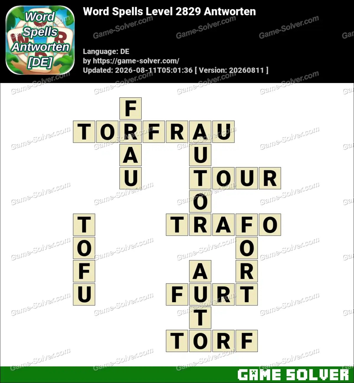 Word Spells: Wörter Spiele [DE] Level 2829 Antworten