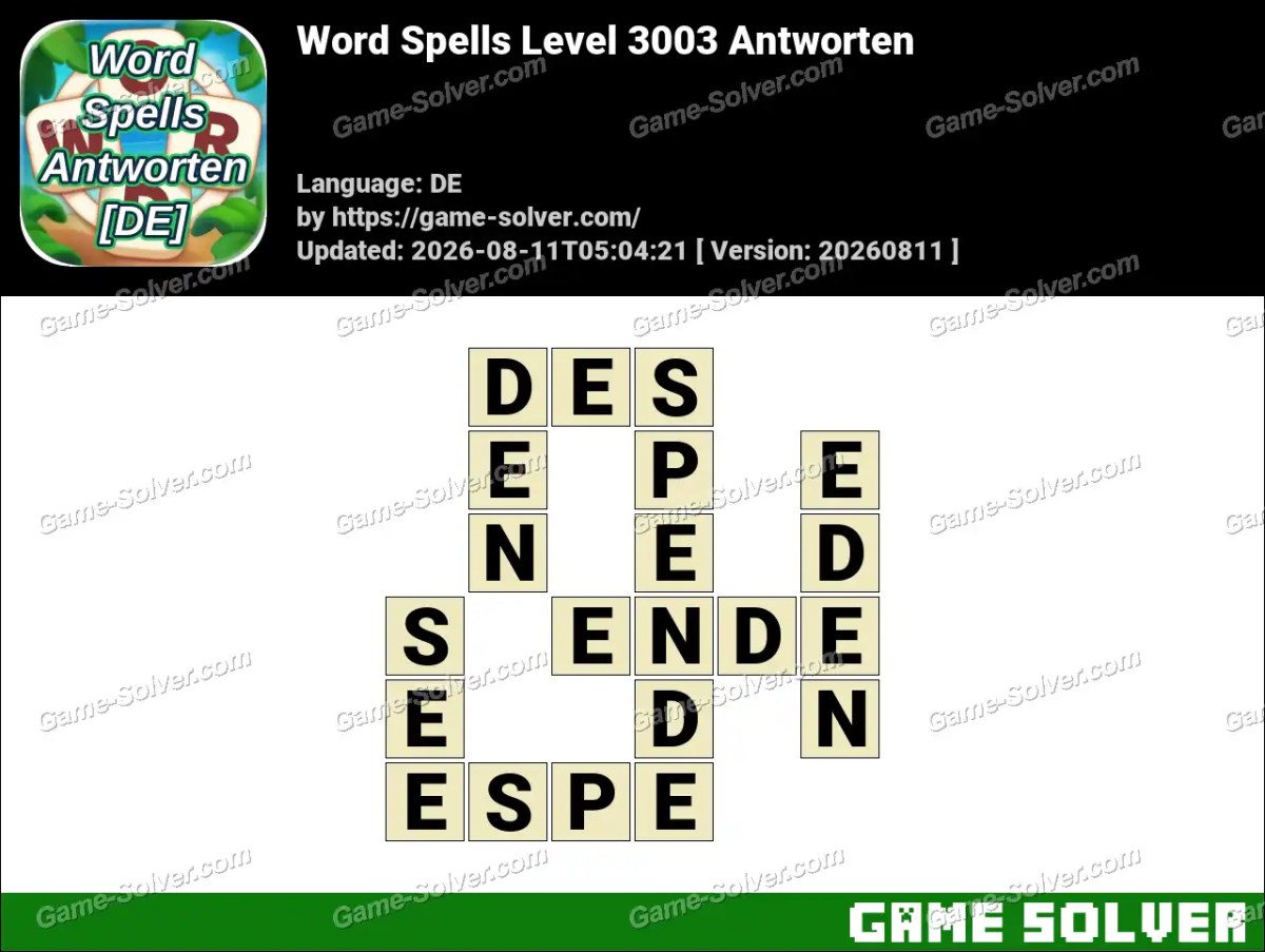 Word Spells: Wörter Spiele [DE] Level 3003 Antworten
