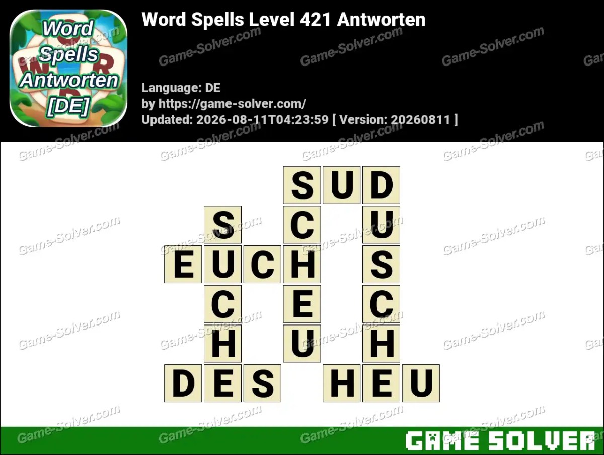 Word Spells: Wörter Spiele [DE] Level 421 Antworten