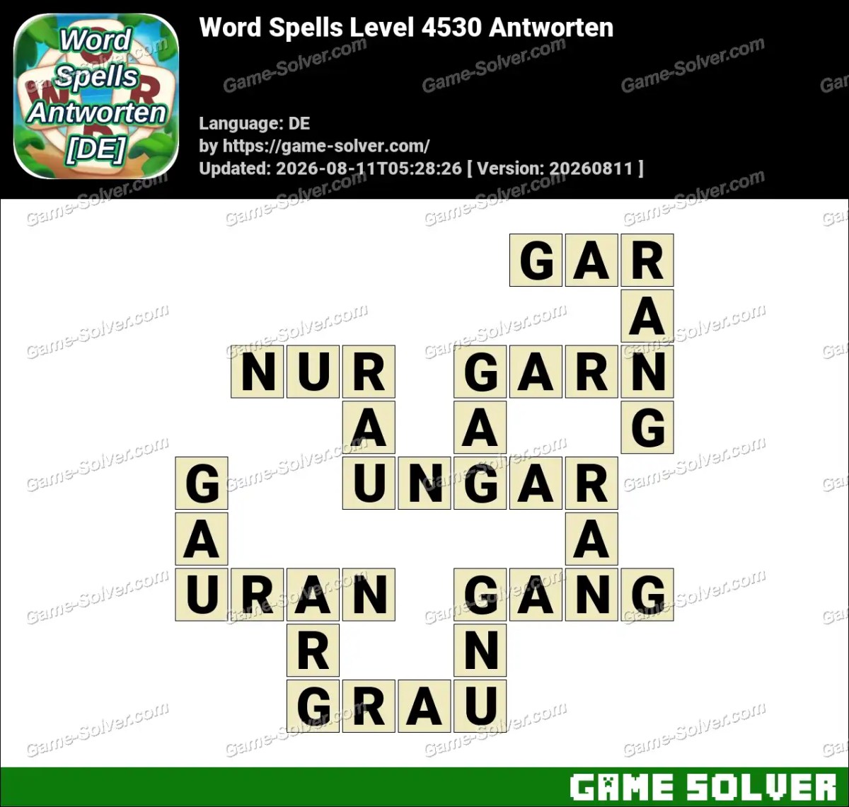 Word Spells: Wörter Spiele [DE] Level 4530 Antworten