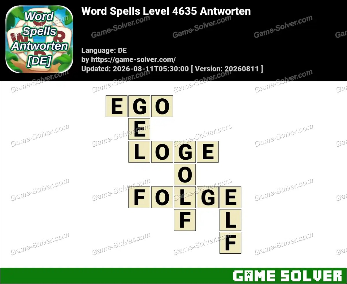 Word Spells: Wörter Spiele [DE] Level 4635 Antworten