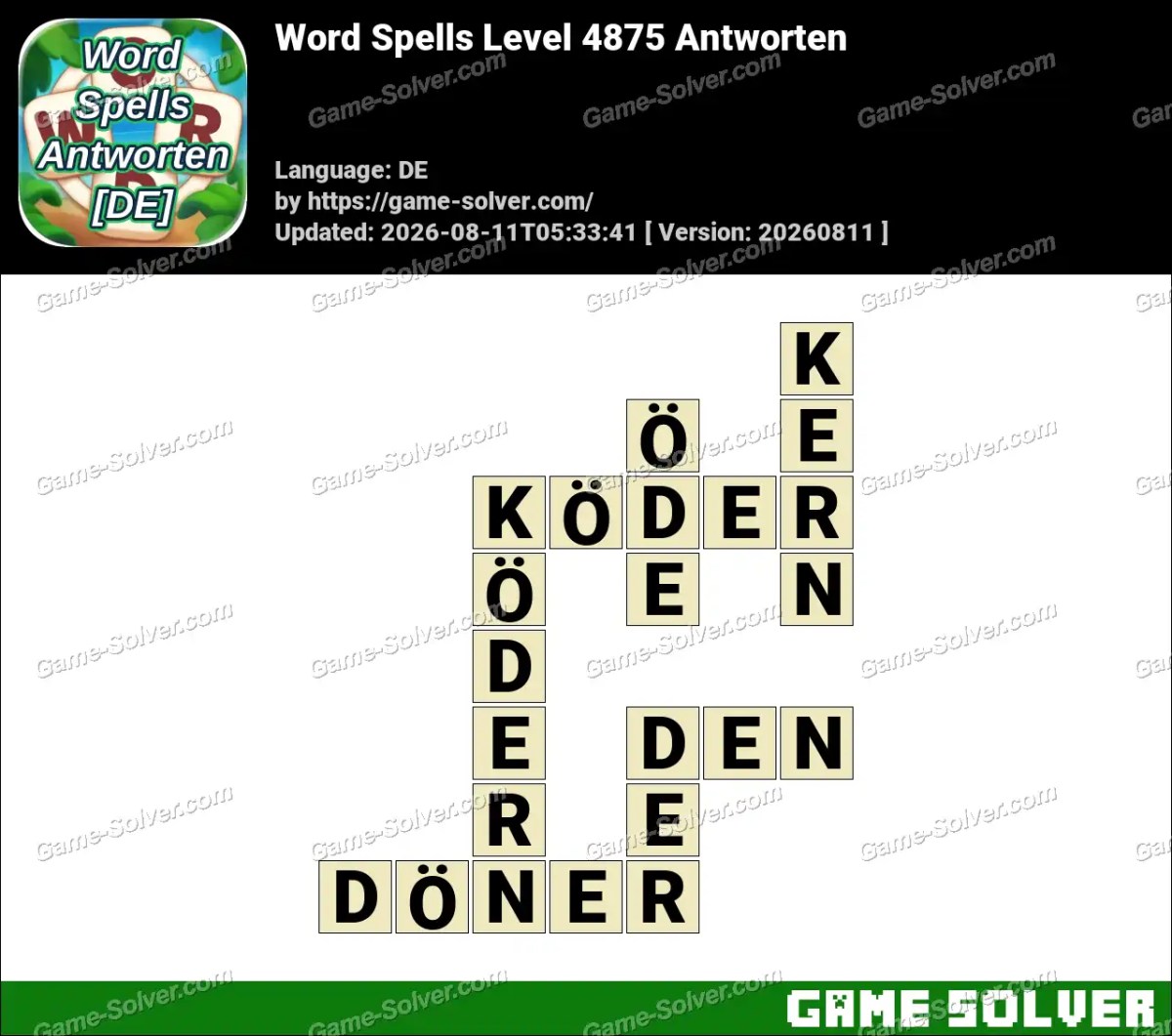 Word Spells: Wörter Spiele [DE] Level 4875 Antworten