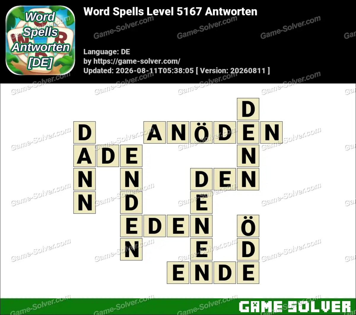 Word Spells: Wörter Spiele [DE] Level 5167 Antworten