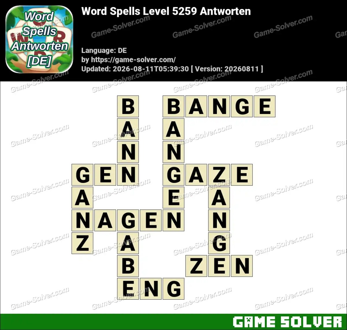 Word Spells: Wörter Spiele [DE] Level 5259 Antworten