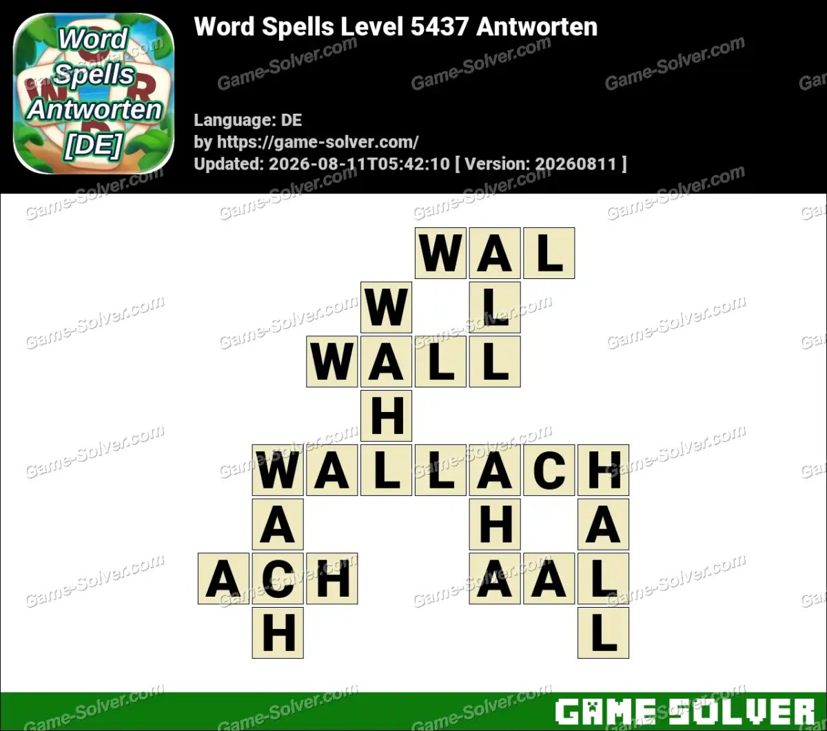 Word Spells: Wörter Spiele [DE] Level 5437 Antworten