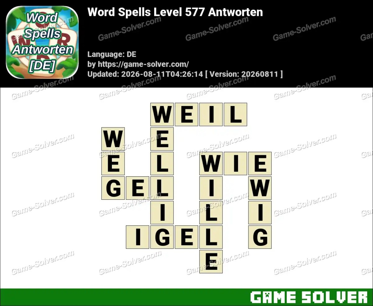 Word Spells: Wörter Spiele [DE] Level 577 Antworten