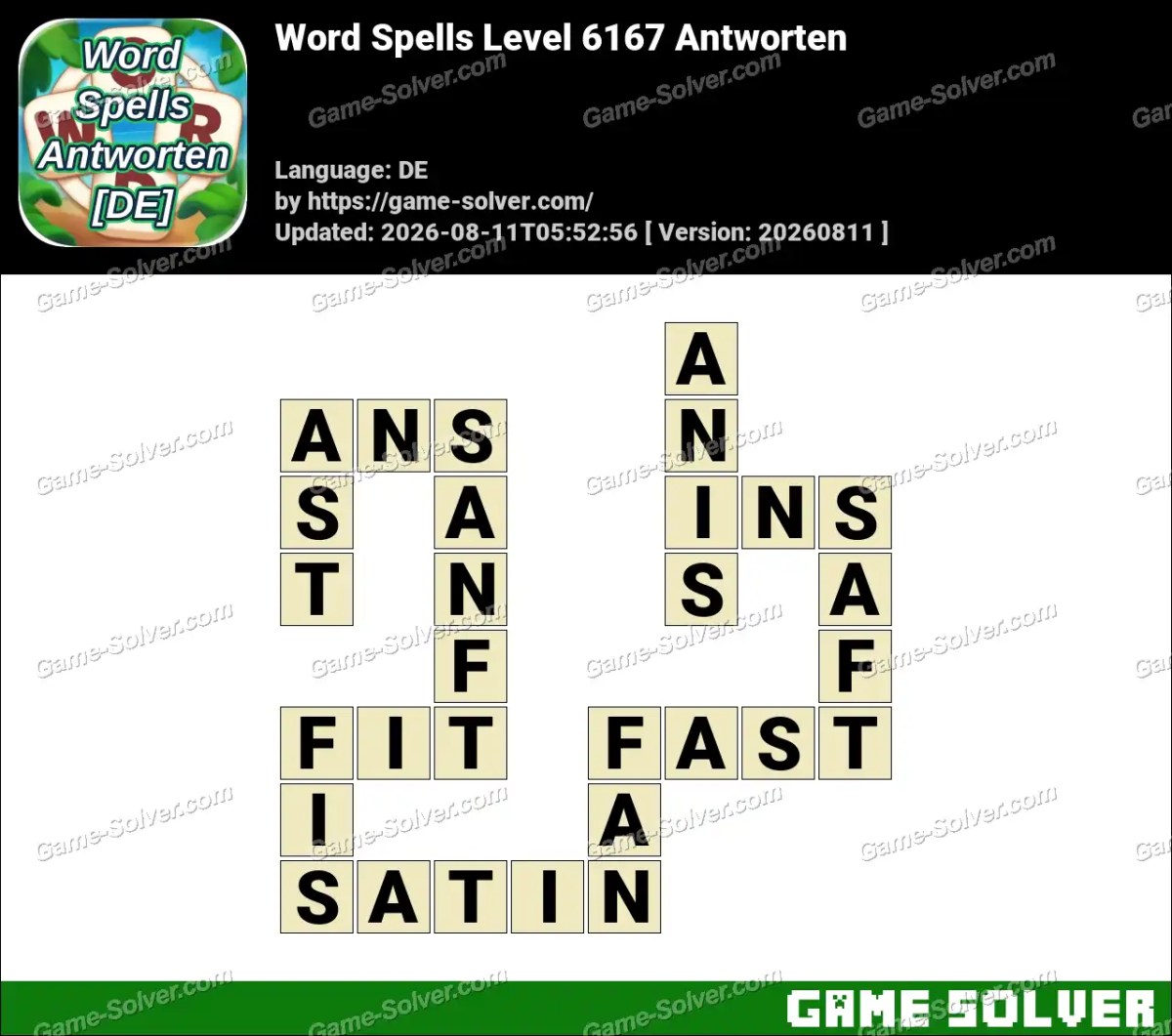 Word Spells: Wörter Spiele [DE] Level 6167 Antworten