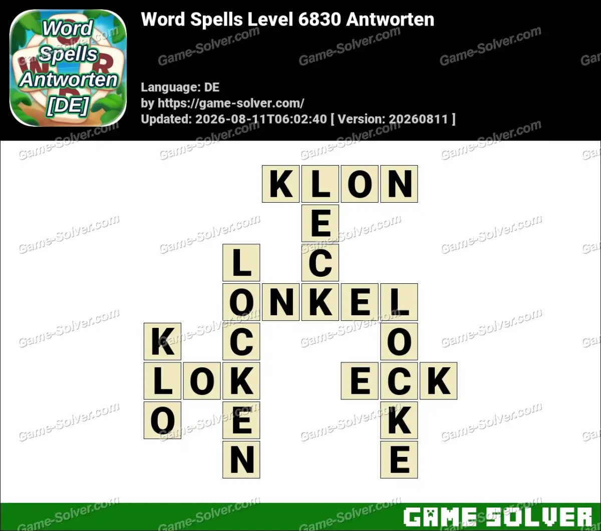 Word Spells: Wörter Spiele [DE] Level 6830 Antworten